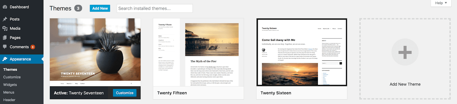 change wordpress theme